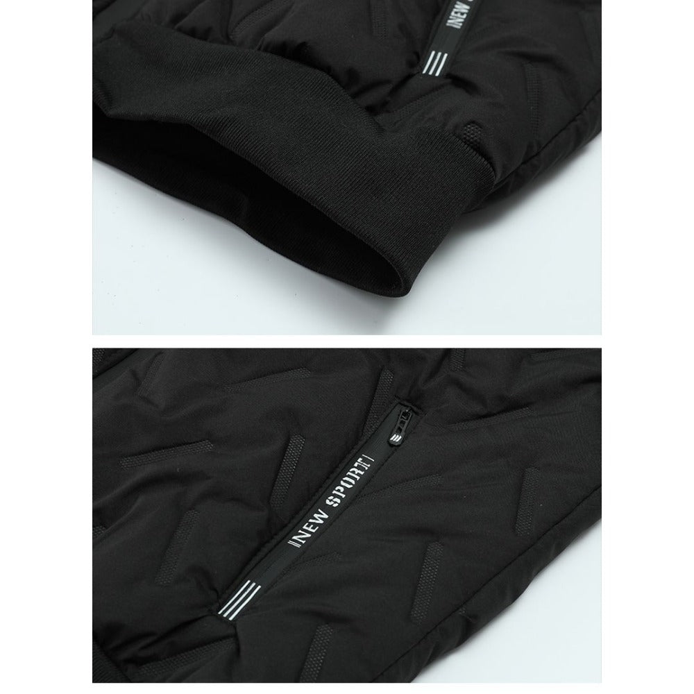 Herren Winterjacke Fleece Reißverschluss Olivier