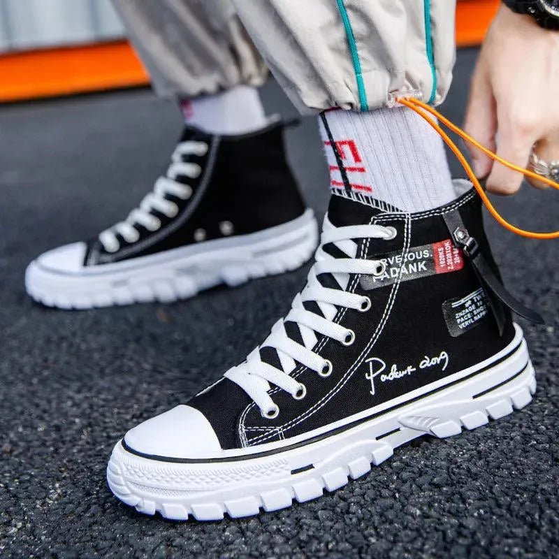 Herren Sneaker High Urbaner Stil Leicht Schwarz - Eveloria