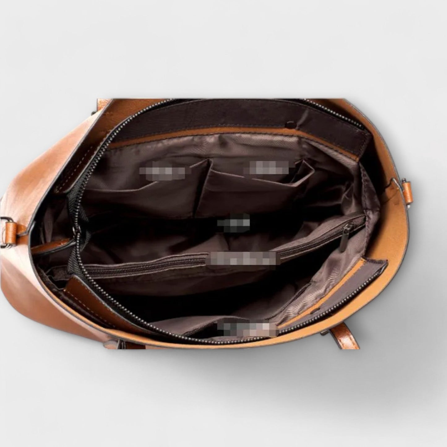 Damen Schultertasche Klassischer Stil Leder Braun