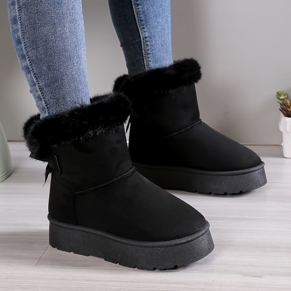 Damen Winterstiefel Warmfutter Rutschfeste Sohle