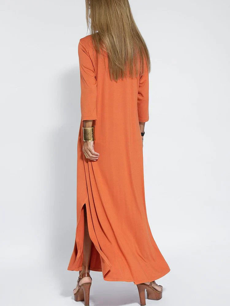 Eveloria Damen Langkleid Schlankmachend Jersey