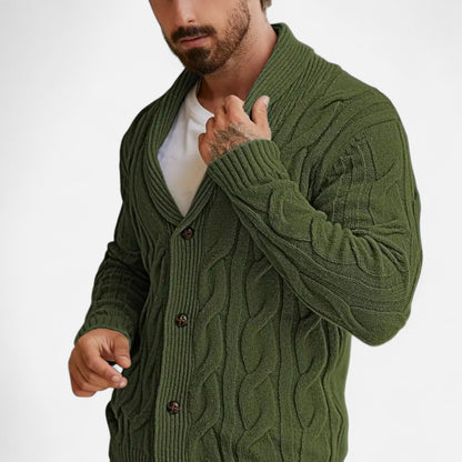 Herren Strickcardigan Klassisch Knöpfe Braun