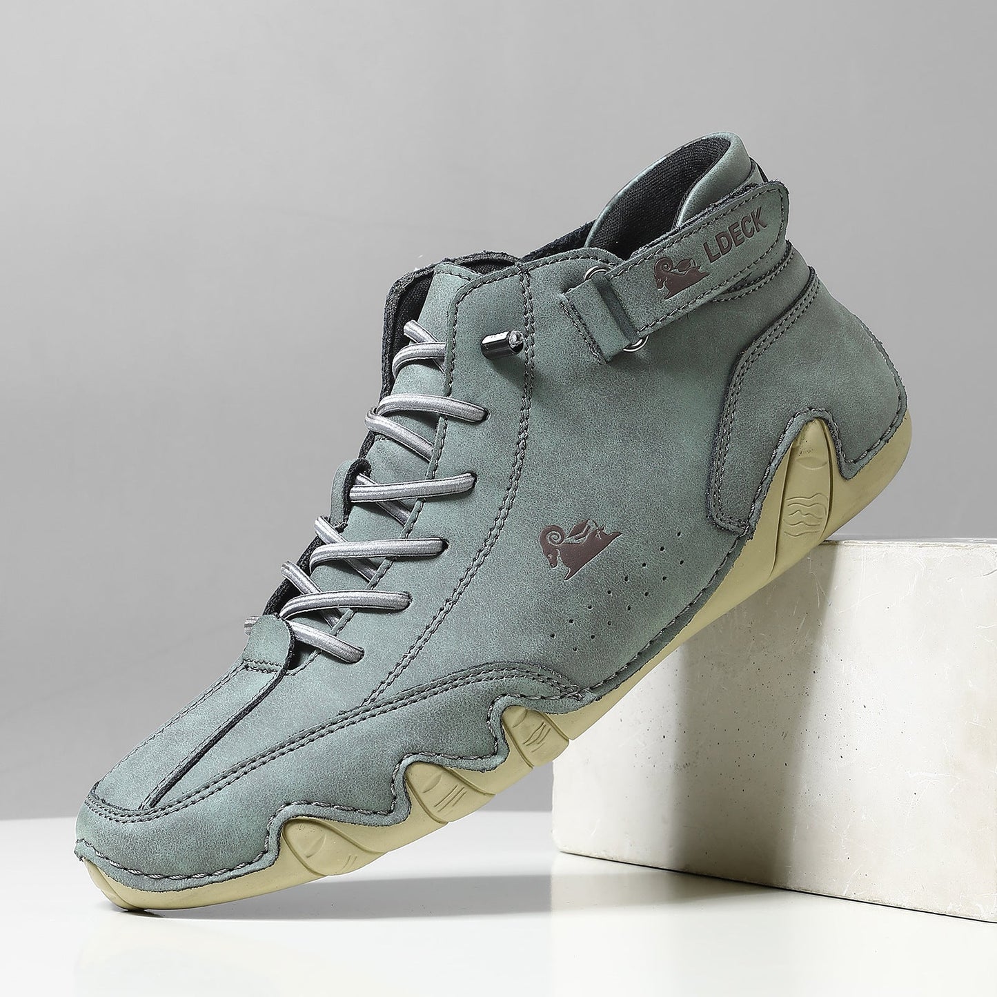 Herren Barfußschuhe High- Schnür-Klettverschluss