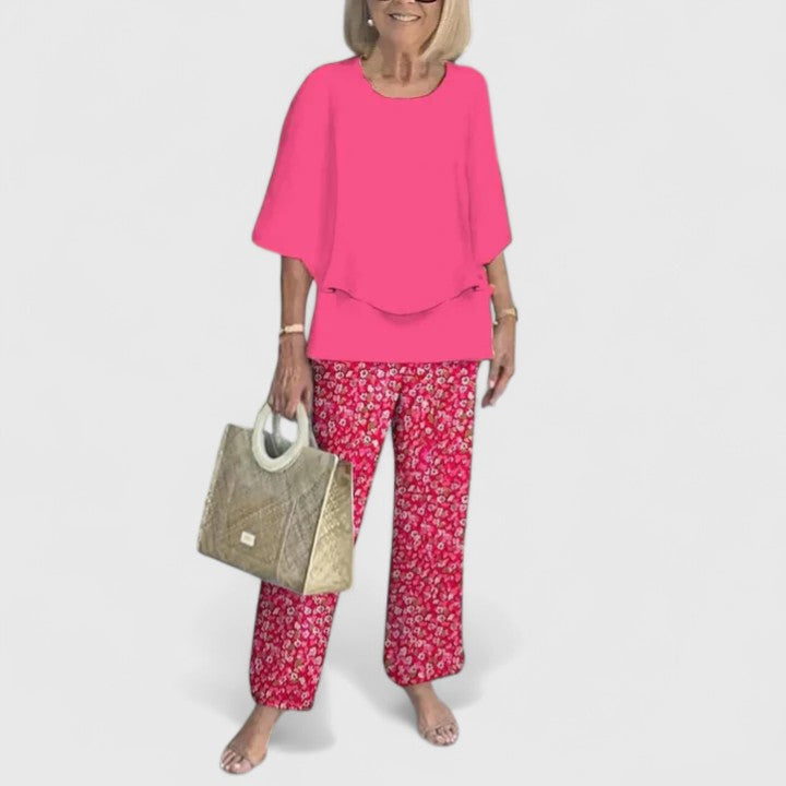 Damen Bedrucktes Hosen Set Zweiteiler
