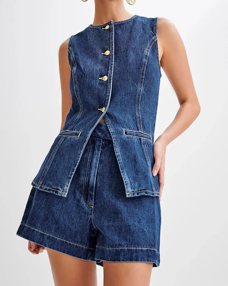 Eveloria Damen Denim Sommerjacke