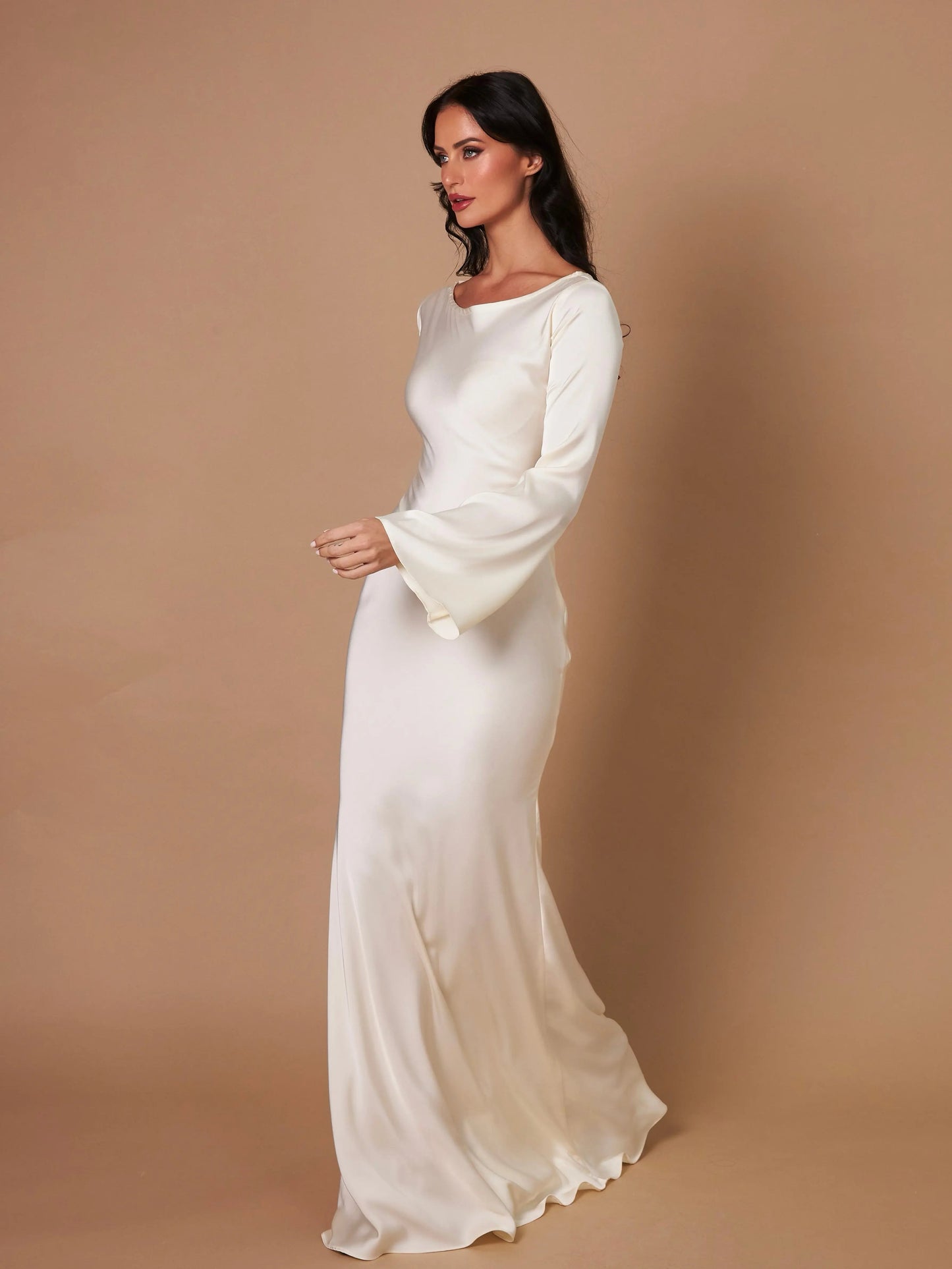 Damen Maxi-Kleid Meerjungfrauen-Stil Hochzeitsgastkleid