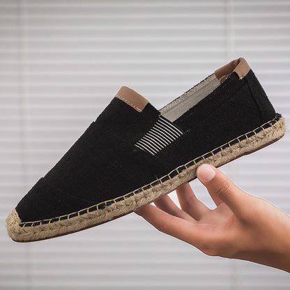 Eveloria Damen Leinwandstrohschuhe Handgemacht Sommer