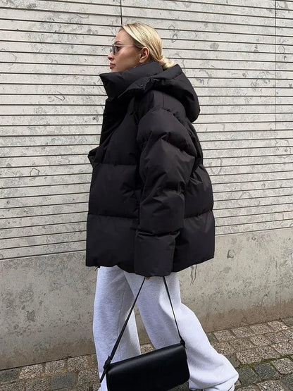 Damen Pufferjacke Oversized Stepp-Design Hochkragen