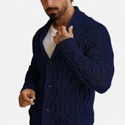 Herren Strickcardigan Klassisch Knöpfe Braun