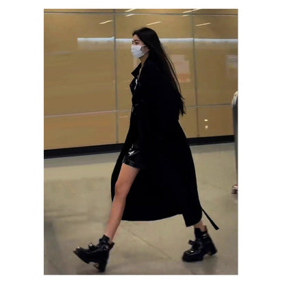 Damen Trenchcoat Doppelreihig Lang Clotilde