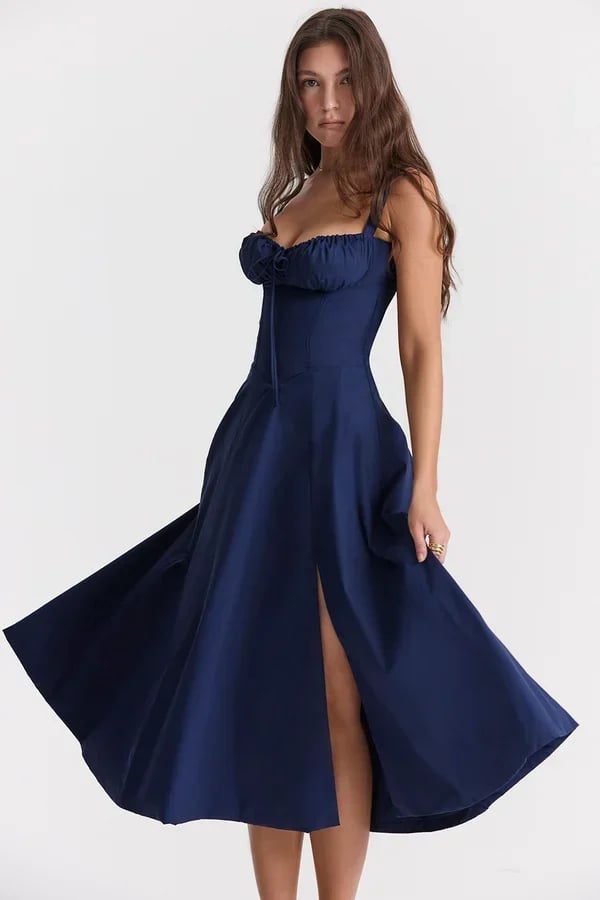 Eveloria Damen Bustier-Kleid Elegant Figurschmeichelnd Sommerkleid