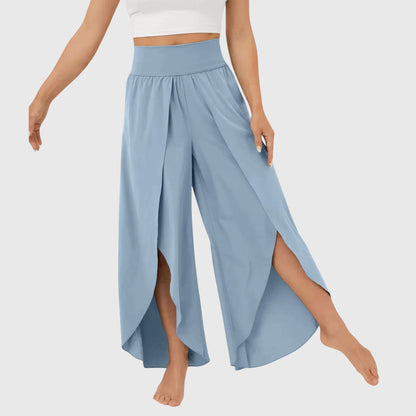 Damen Boho-Hose Weit geschnitten mit Schlitzdesign