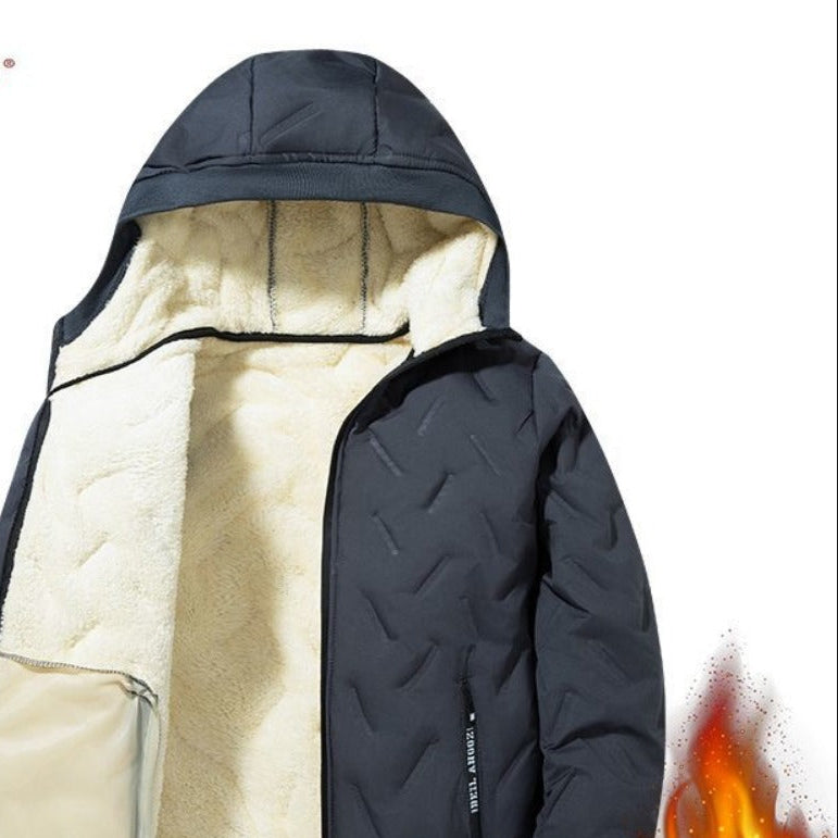 Herren Winterjacke Fleece Reißverschluss Olivier