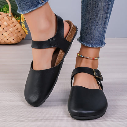 Eveloria Damen Slingback Sandalen Kork Geschlossene Spitze