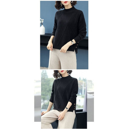 Damen Strickpullover mit Knöpfen Romana