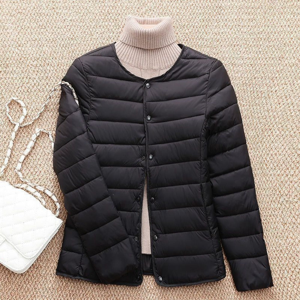 Damen Leichte Daunenjacke Druckknöpfe Sebastiana
