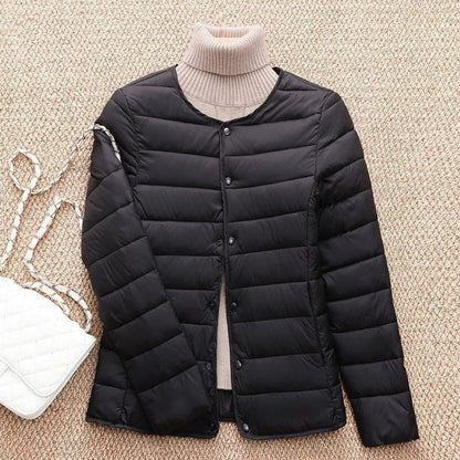 Damen Leichte Daunenjacke Druckknöpfe Sebastiana