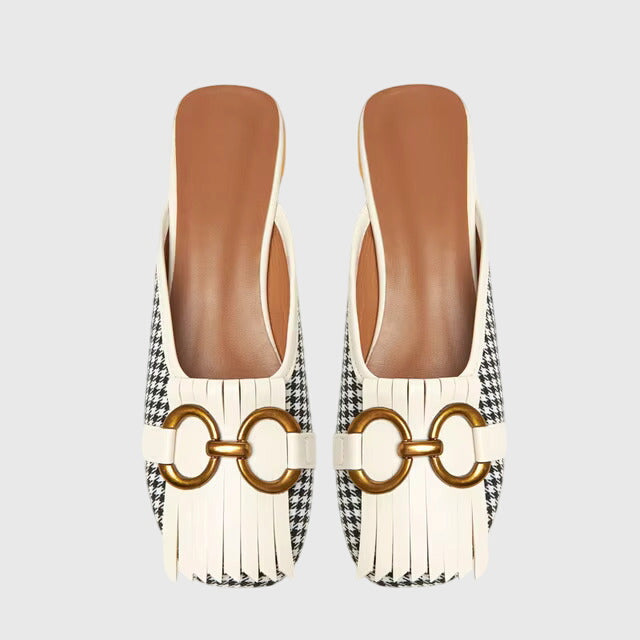 Damen Slip-On Sandalen Schnallendesign