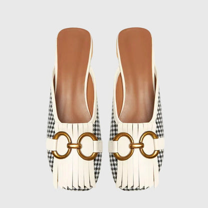 Damen Slip-On Sandalen Schnallendesign