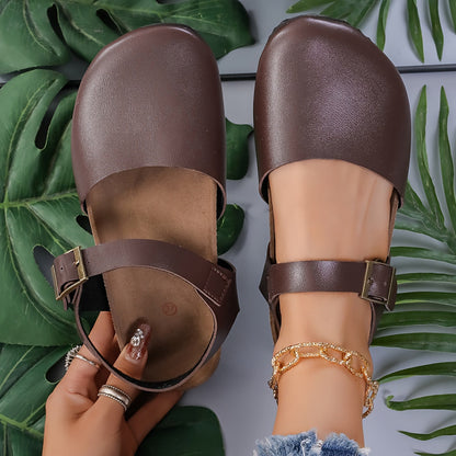 Eveloria Damen Slingback Sandalen Kork Geschlossene Spitze