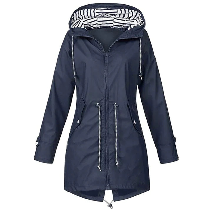 Eveloria Damen Regenjacke Wind- und wasserdicht Lang