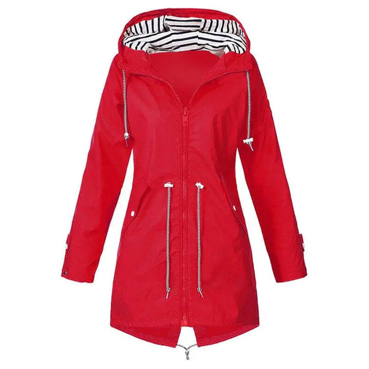 Eveloria Damen Regenjacke Wind- und wasserdicht Lang