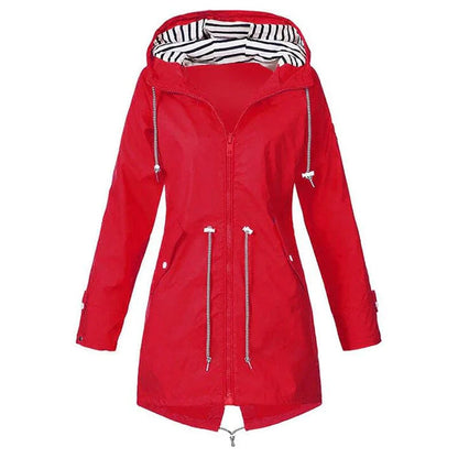 Eveloria Damen Regenjacke Wind- und wasserdicht Lang