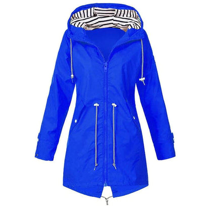 Eveloria Damen Regenjacke Wind- und wasserdicht Lang