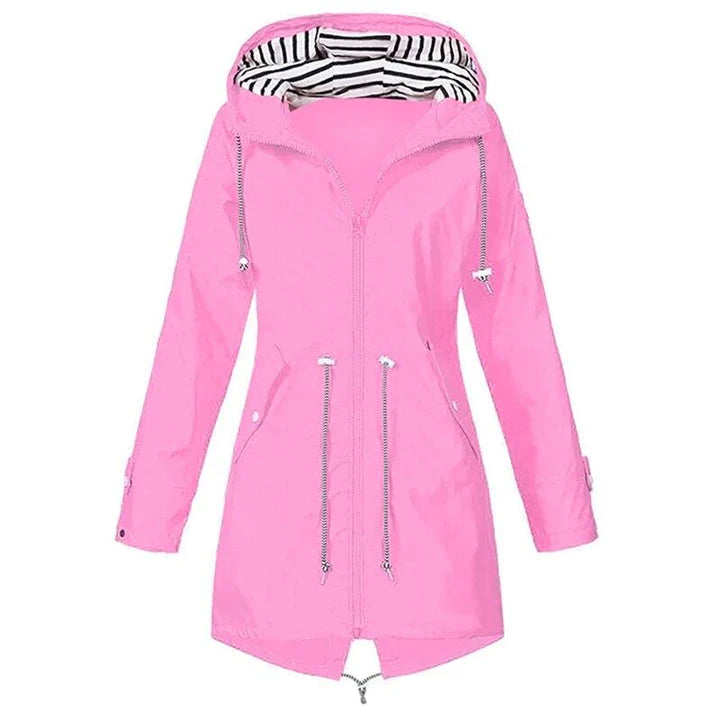 Eveloria Damen Regenjacke Wind- und wasserdicht Lang