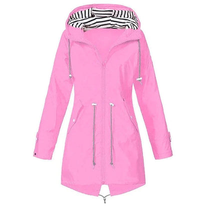 Eveloria Damen Regenjacke Wind- und wasserdicht Lang