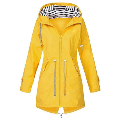 Eveloria Damen Regenjacke Wind- und wasserdicht Lang