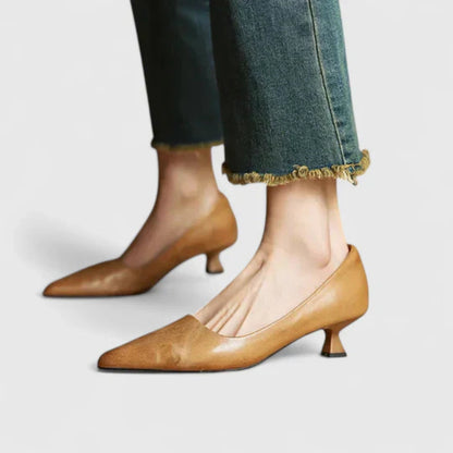 Damen Pumps Niedriger Absatz Spitze