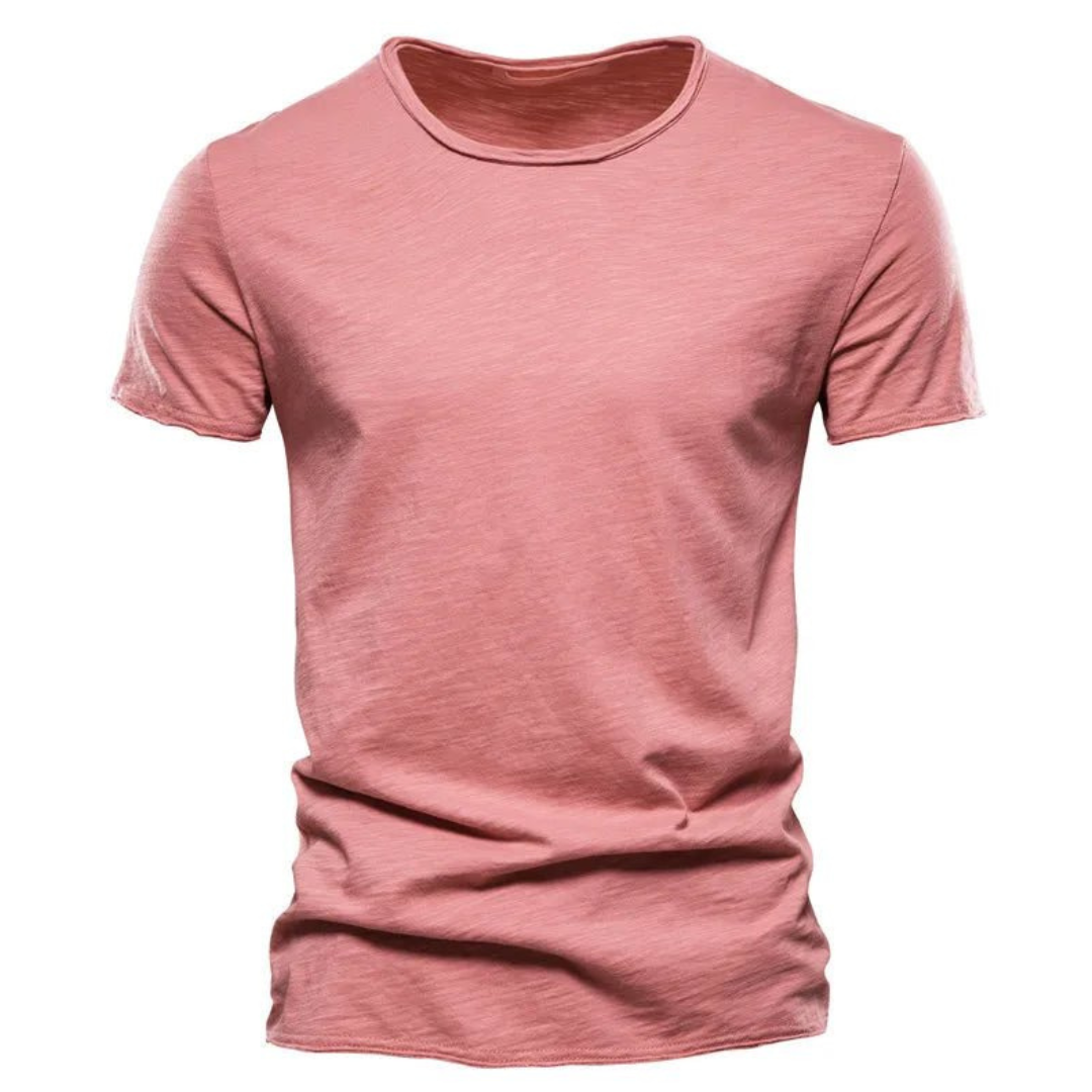 Herren Klassisches Rundhals T-Shirt aus Baumwolle Weiß