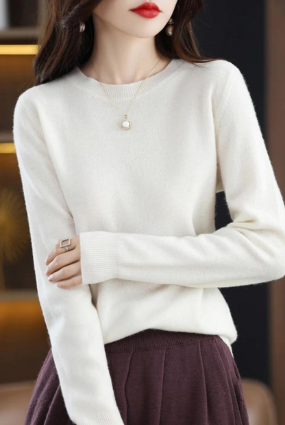 Eveloria Damen Wollpullover Klassisch