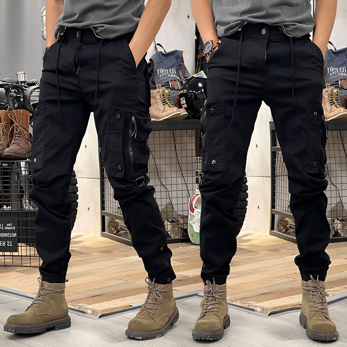 Herren Cargo-Hose Robust Baumwolle Beige