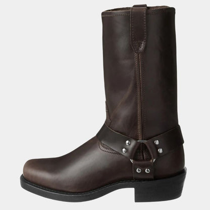 Eveloria Herren Cowboystiefel Robust Leder Braun