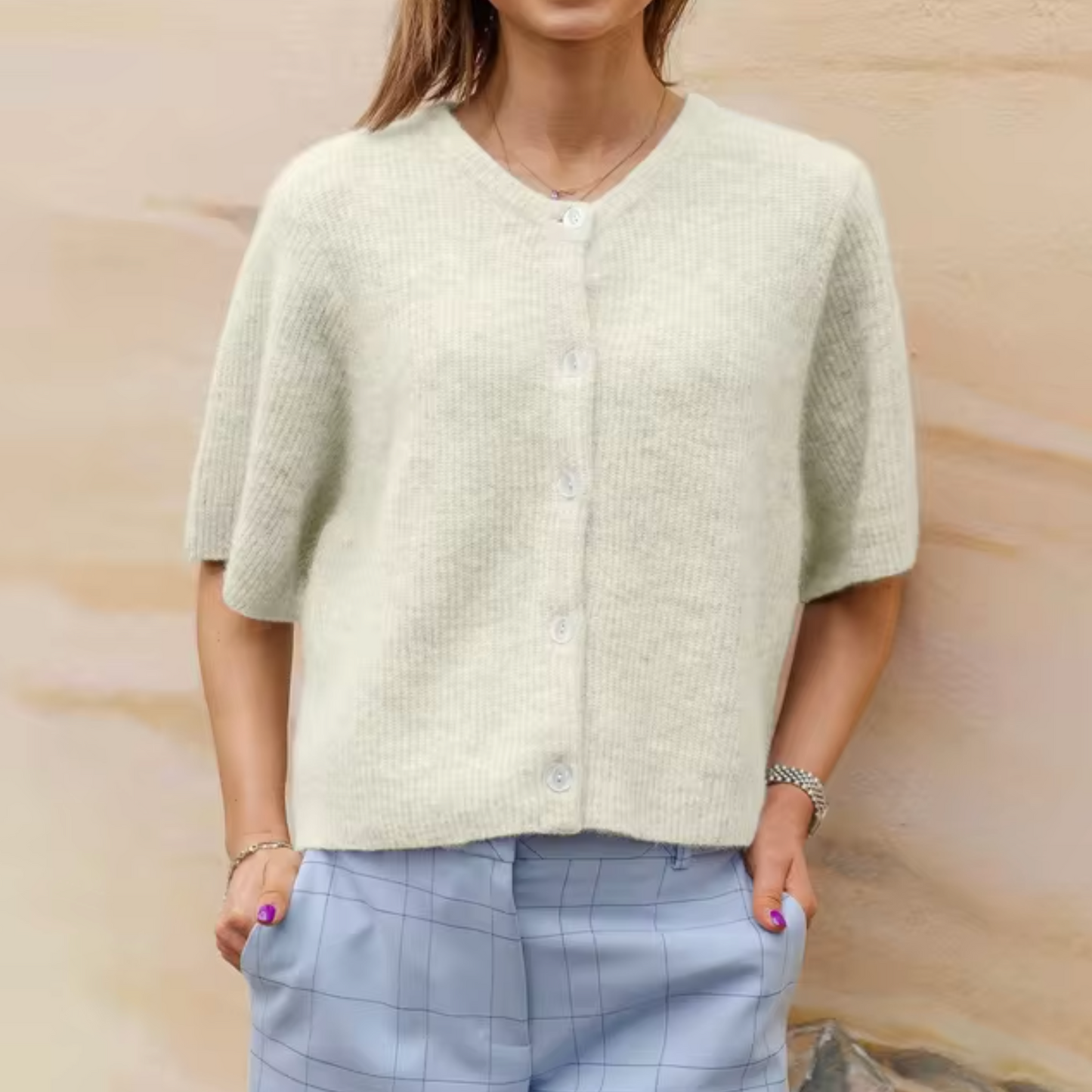 Eveloria Damen Strickcardigan Kurz Mit Knöpfen