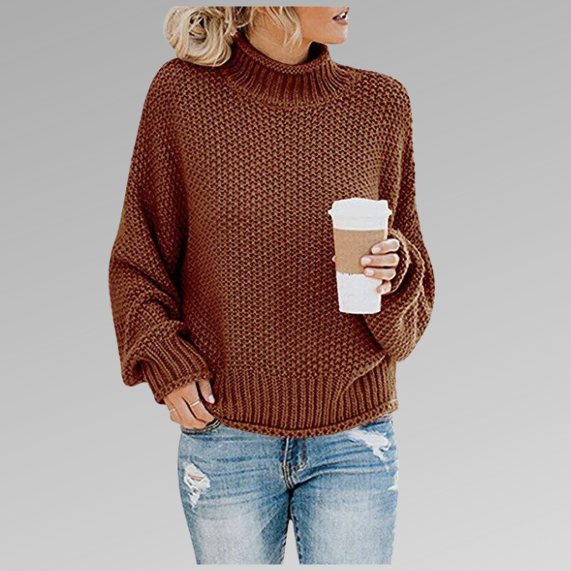 Damen Strickpullover Locker Baumwolle Beige