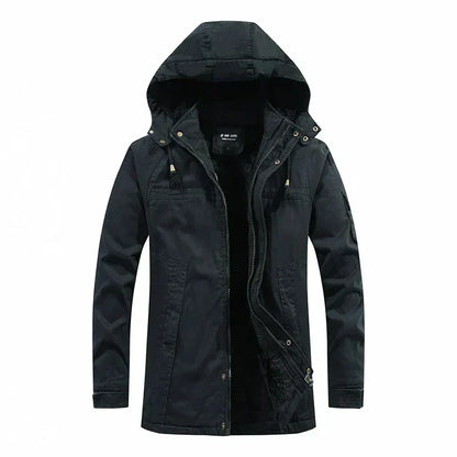 Herren Winterjacke Fleecegefüttert Lang