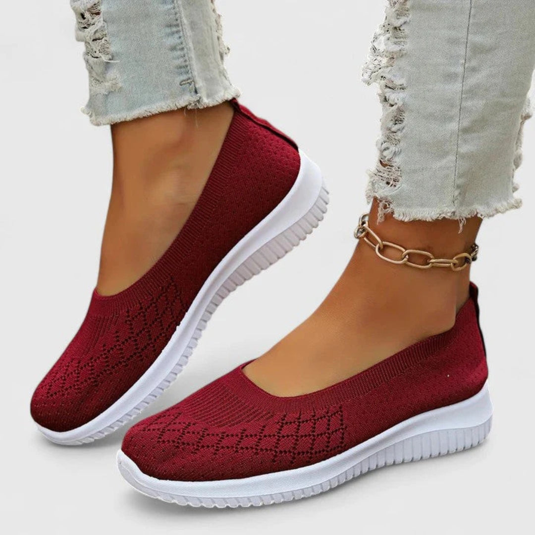 Damen Leichte Slip-On Ballerinas Strick