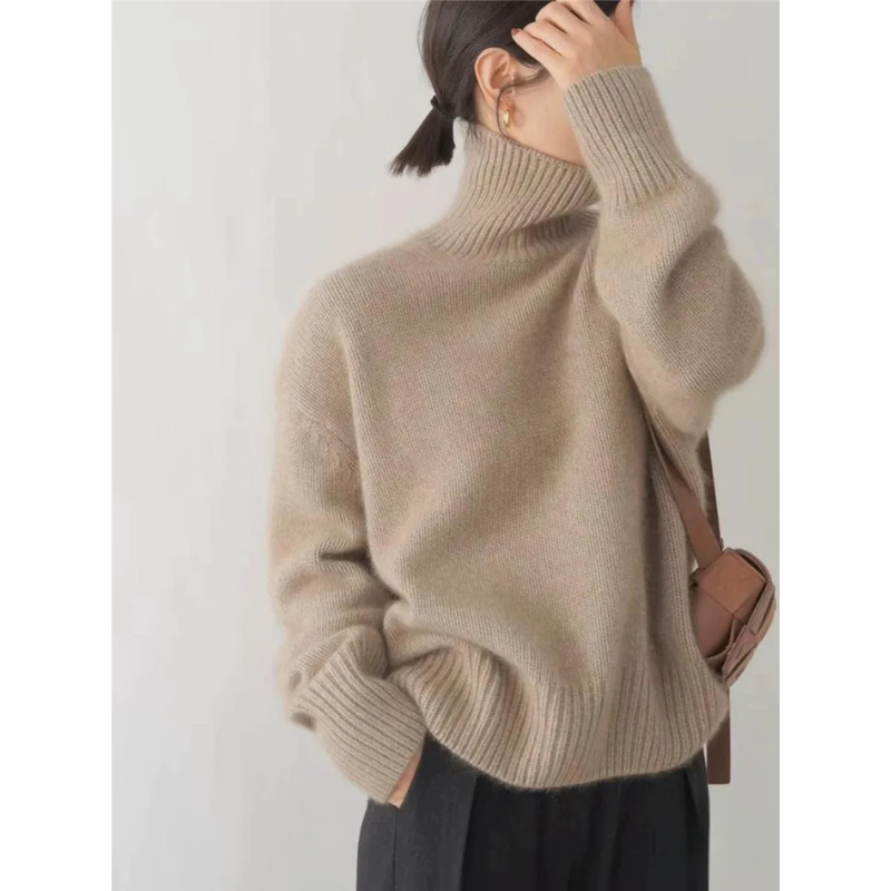 Damen Rollkragenpullover Loose Fit