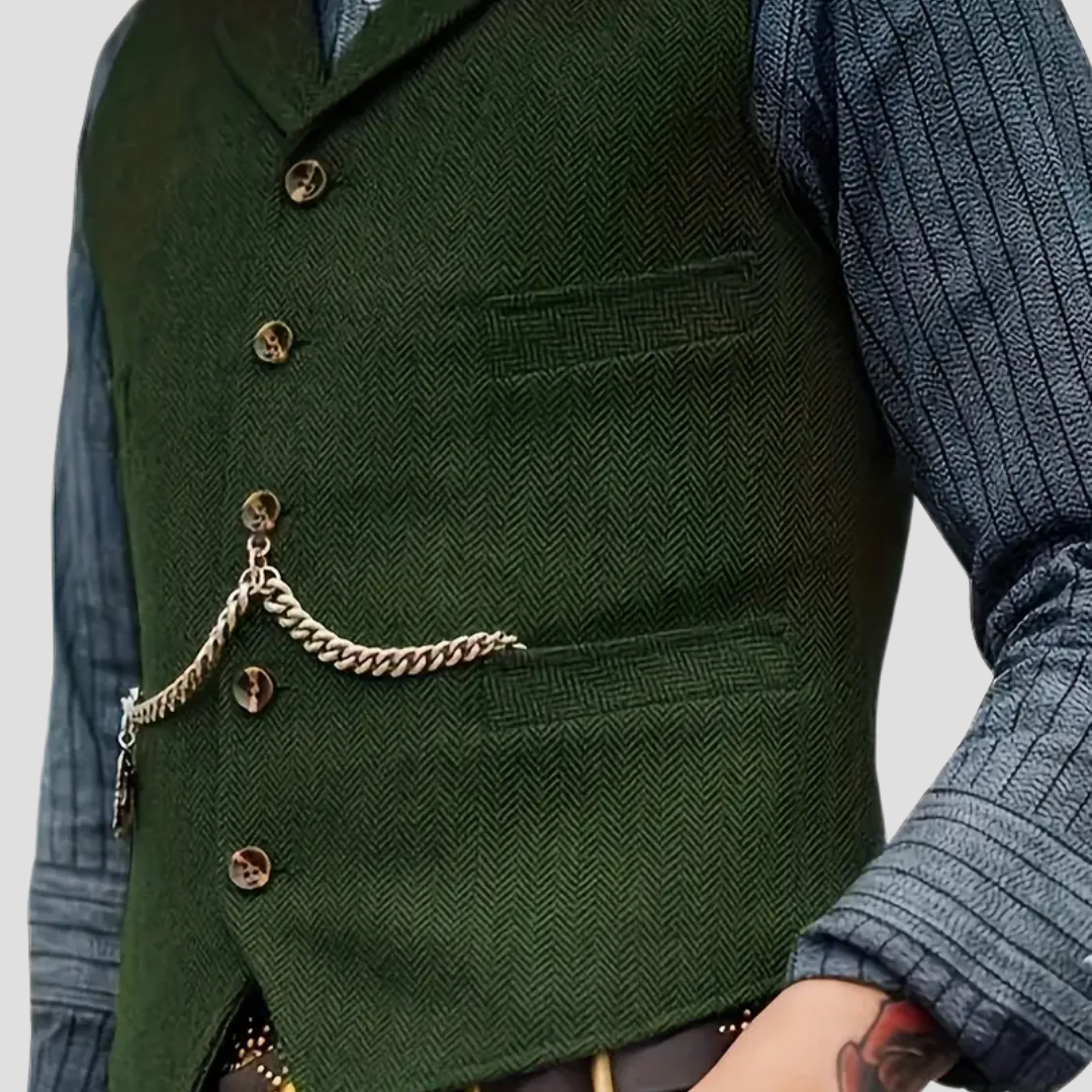 Herren Wollweste Tailored Look Anthrazit