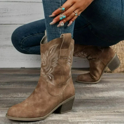 Eveloria Damen Western Cowboystiefel mit Absatz