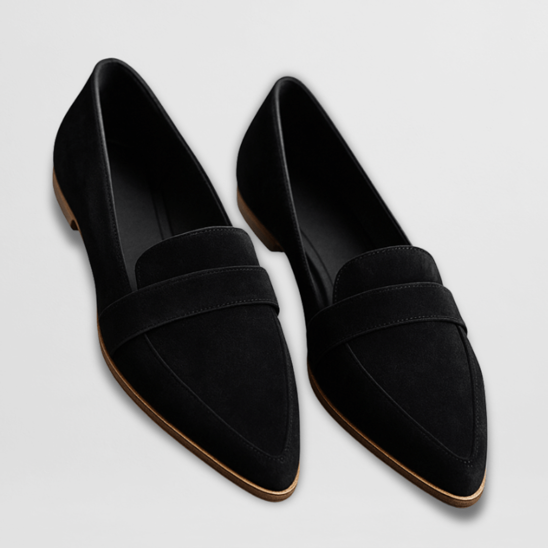 Damen Wildleder Loafer Spitz Zulaufend