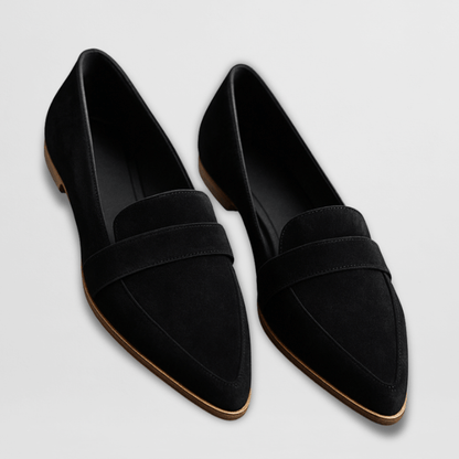 Damen Wildleder Loafer Spitz Zulaufend