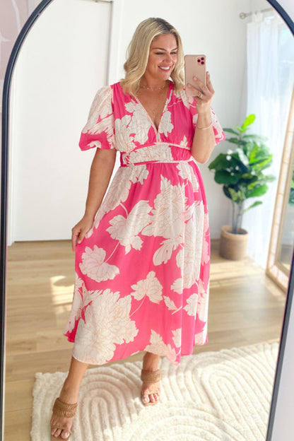 Eveloria Damen Maxi Kleid Puffärmel mit Liebe-Print