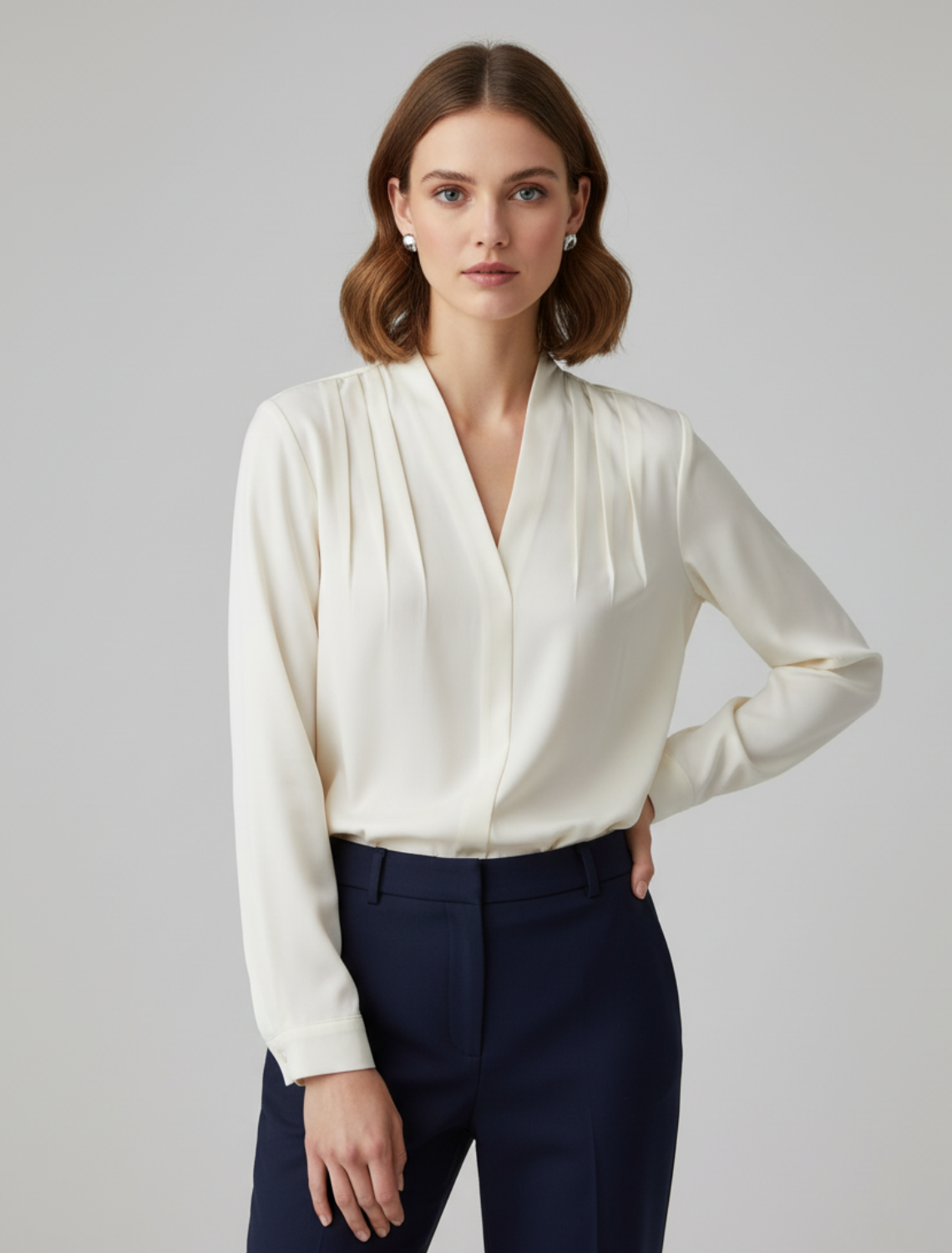Damen Bluse Puffärmel Tailliert Elke - Eveloria