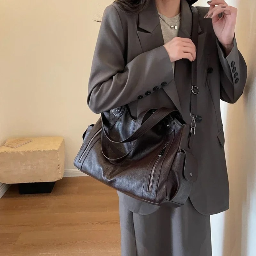 Damen Große Handtasche Leder Mit Schultergurt