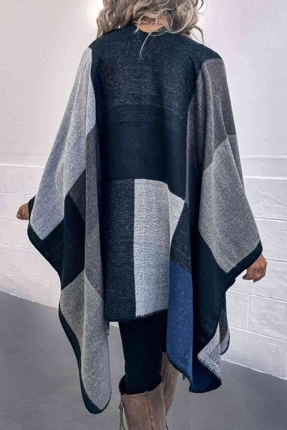 Eveloria Damen Poncho Offenes Design Satten Farbtönen - Eveloria