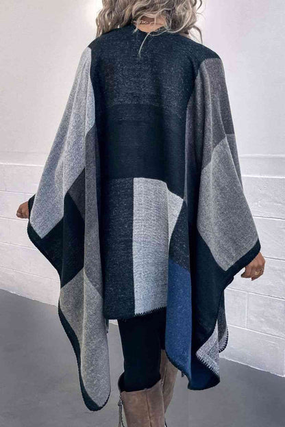 Eveloria Damen Poncho Offenes Design Satten Farbtönen - Eveloria